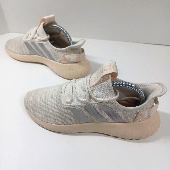 Adidas Cloudfoam Cream Tan Silver Trainers Women's Size 8 Sneakers - Picture 3 of 10